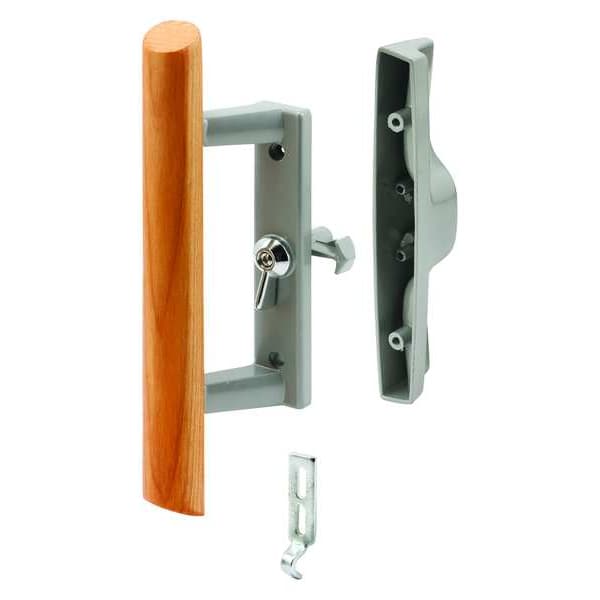 Primeline Tools Sliding Door Handle Set, 3-15/16 in., Diecast and Wood, Hook Style (Single Pack) - MP1018