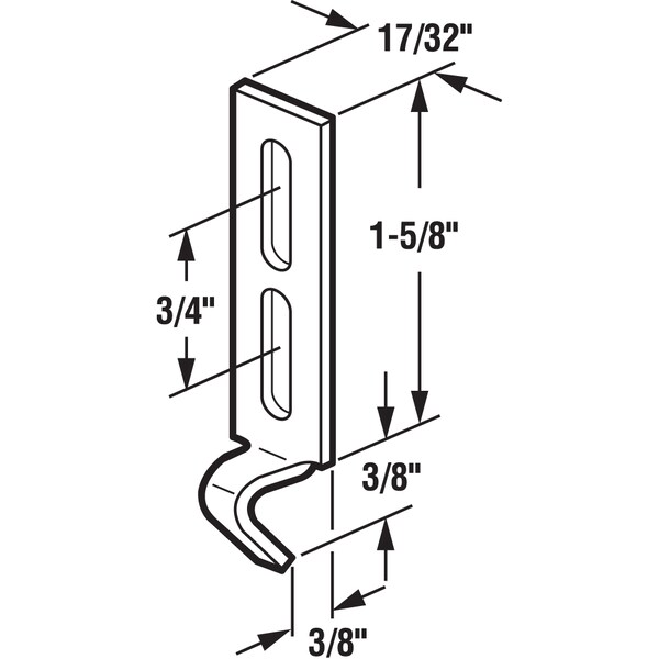 Prime-Line Stamped Steel, Sliding Patio Door Keeper (2 pack) - E 2054