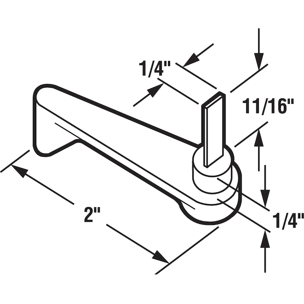 Prime-Line Gray Plastic Sliding Door Latch Lever with Steel Pin Single Pack - E 2065