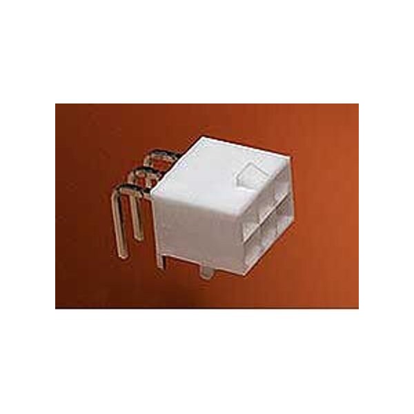 Molex MiniFitJr RA DR/Pegs 30Au V-0 18Ckt Tray - 50-36-1836