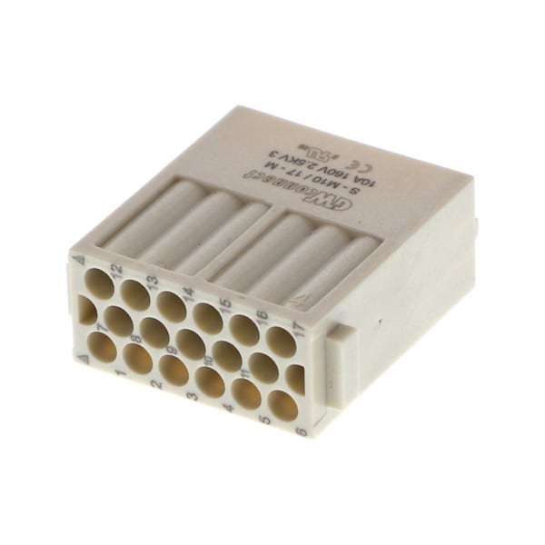 Molex Gwconnect Crimp Contact Insert, Male, 17-Pole, 10A, For Turned Crimp Contact, Size 34.2X14.6 - 7717.3426.0