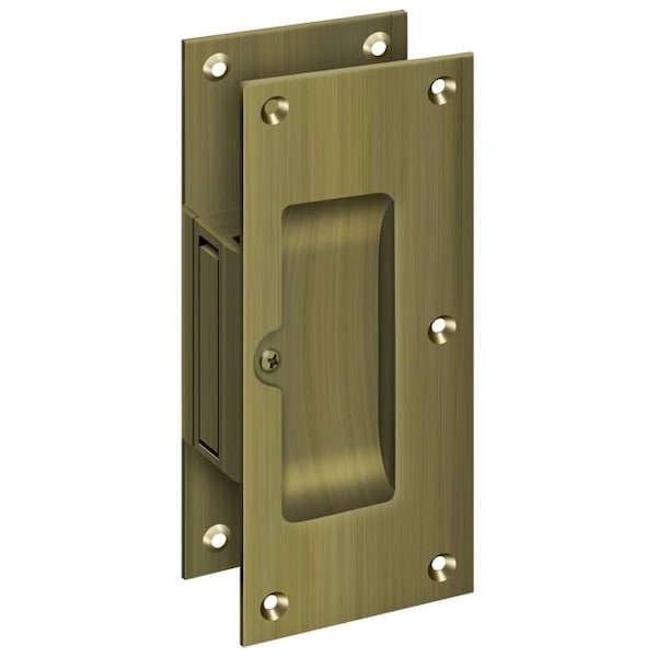 Deltana Decorative Pocket Lock 6", Passage Antique Brass - SDP60U5