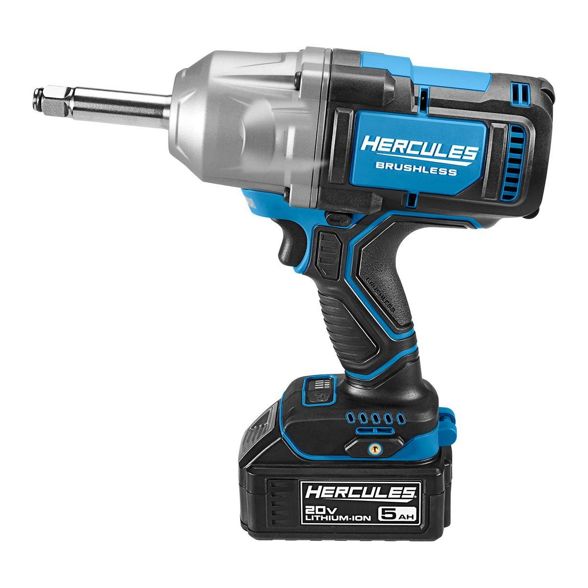 Llave de Impacto Inalámbrica Hercules 20V Brushless de 1/2 pulgadas con Alto Torque y Prolongación de Yunque - Herramienta Únicamente - 70094