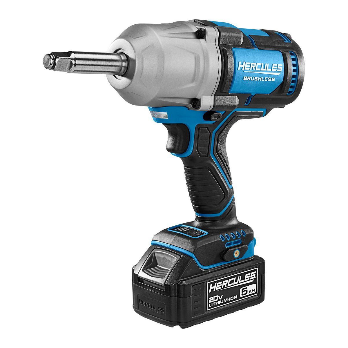 Llave de Impacto Inalámbrica Hercules 20V Brushless de 1/2 pulgadas con Alto Torque y Prolongación de Yunque - Herramienta Únicamente - 70094
