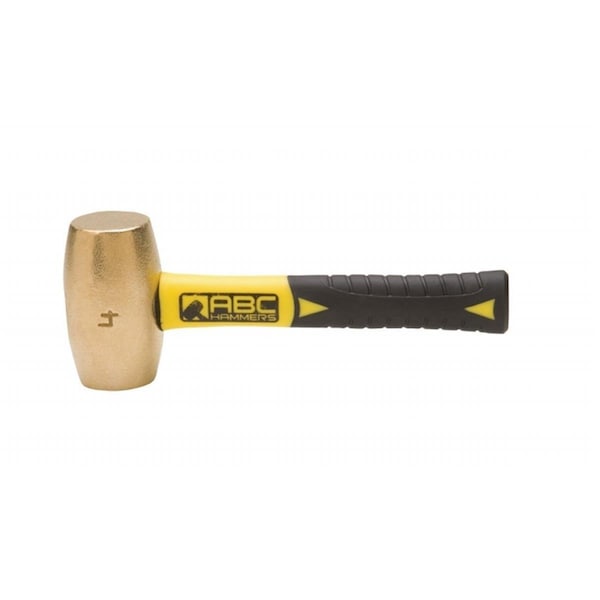 Abc Hammers ABC Hammers, Inc.  4 lb. Brass Hammer with 8 inch  Fiberglass Handle - AB1855