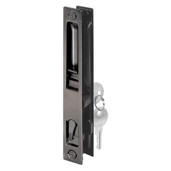 Primeline Tools Sliding Door Handle Set, 6-5/8 in., Diecast, Black, Hook Style, Flush (Single Pack) - MP1033