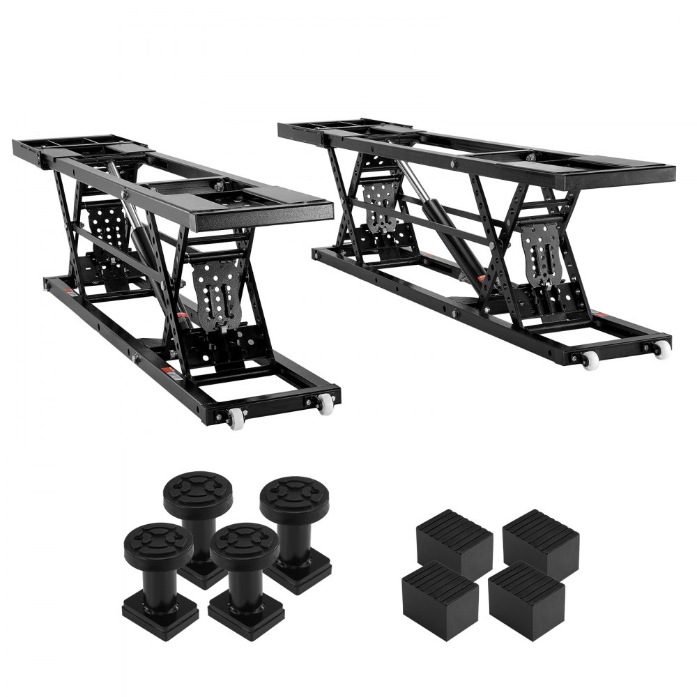 VEVOR Car Lift, 7,000 LBS Capacity Portable Car Lift, with Extended-Length Plates, 26.8" Max. Height, Heavy-duty Carbon Steel Truck Lift with 120V Power Unit, Auto Car Jack Lifts for Home Garage Shop - QCSJJZG7000LB9KL9V1