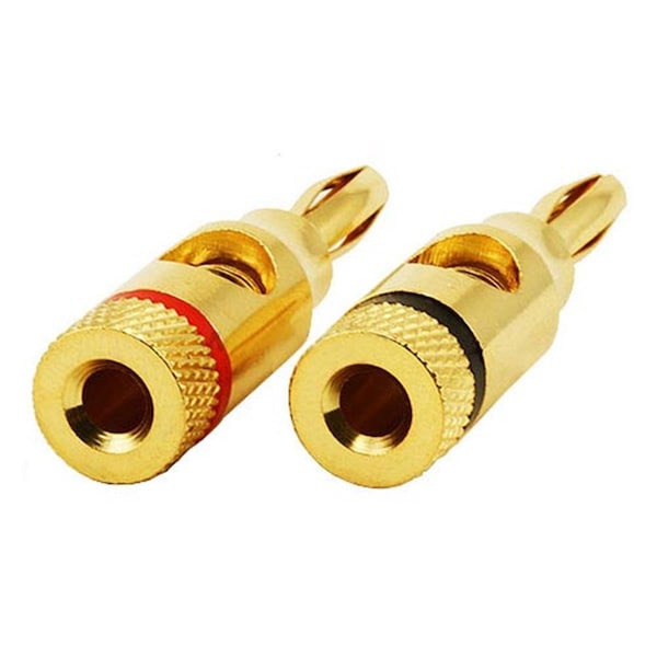Cmple 1 PAIR OF High-Quality Copper Speaker Banana Plugs- Open Screw Type - 106-N