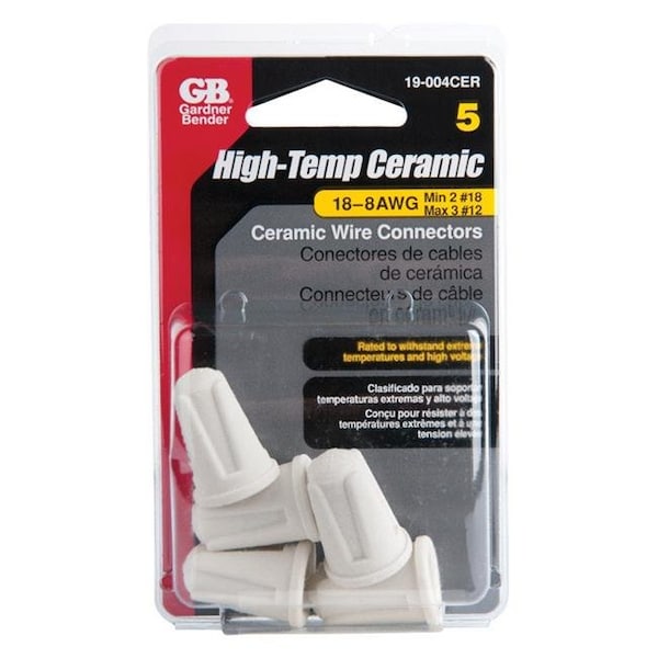 Gardner Bender Gardner Bender 3865052 0.54 in. Dia. High Temp Ceramic Wire Connectors - 5 per Pack - 3865052
