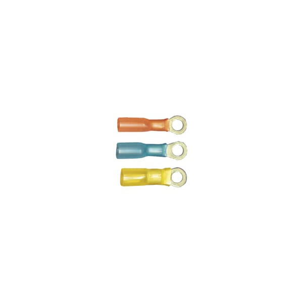 Quickcable 16-14 AWG Heat-Shrink Ring Terminal 3/8" Stud PK25, Max. Voltage: 600V - 164207-025