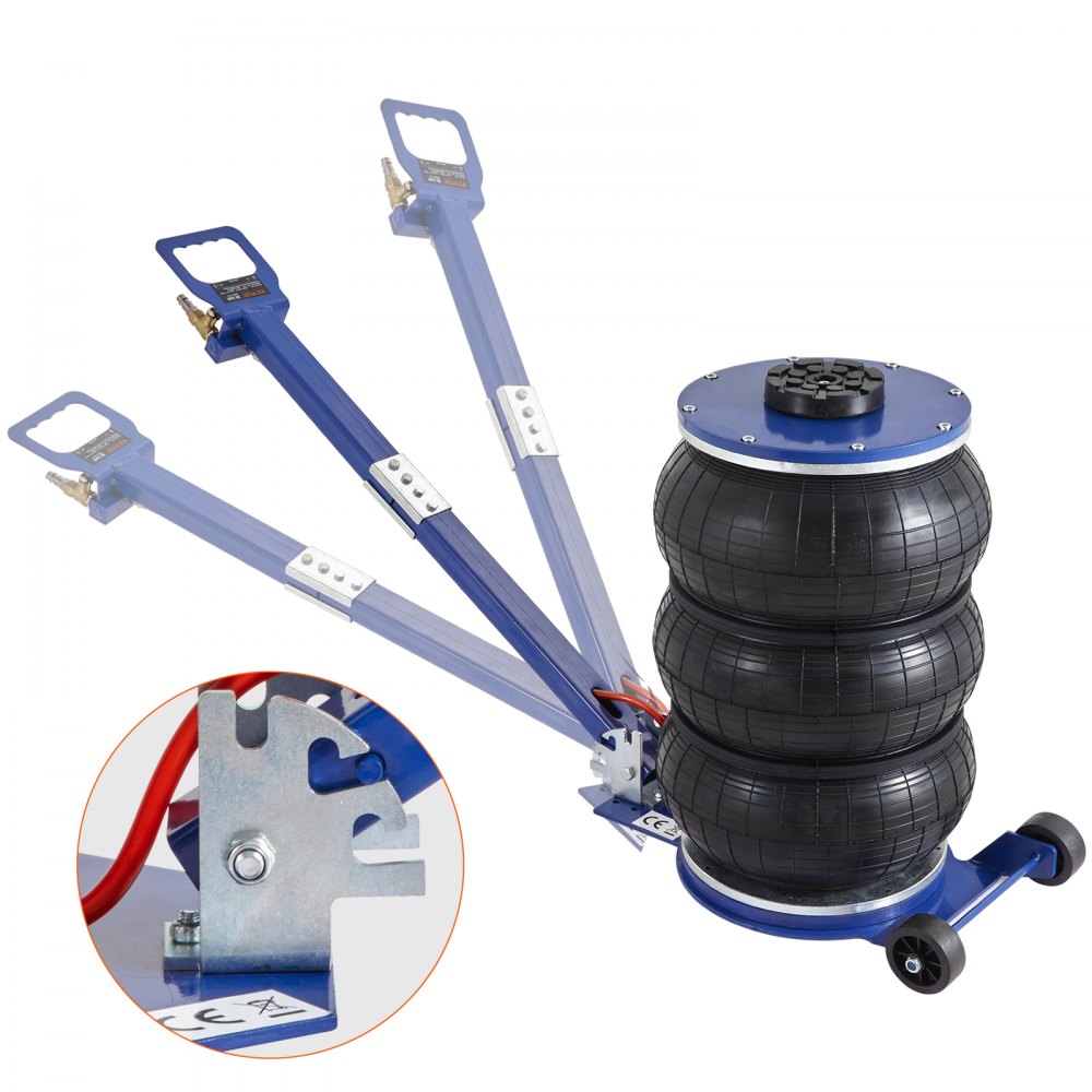 VEVOR Air Jack, 5 Ton/11000 lbs Triple Bag Air Jack, Airbag Jack with Six Steel Pipes, Lift up to 18.5 inch/470 mm, 3-5 s Fast Lifting Pneumatic Jack, with Adjustable Handle for Car, Garage, Repair - QNQJDDBSZB5T64PKJV0