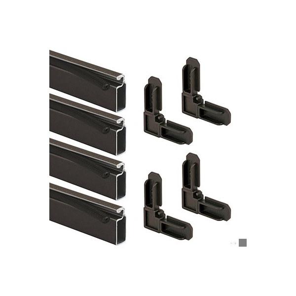 Prime-Line Plastic Sliding Closet Door Guide for 1-3/8 Inch Thick Doors, Brown, Set of 1 - PL 7806