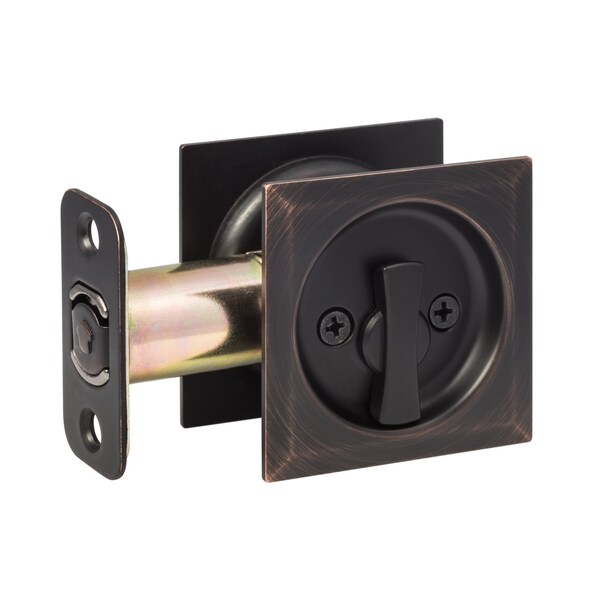 Sure-Loc Hardware Sure-Loc Hardware Square Pocket Door Pull, Passage, Vintage Bronze - DP711 11P