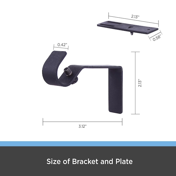 Fast Fit Kenney Fast Fit Matte Black Curtain Rod Bracket 5/8 in. L - KN76008