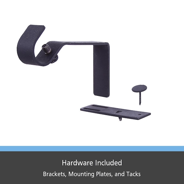 Fast Fit Kenney Fast Fit Matte Black Curtain Rod Bracket 5/8 in. L - KN76008