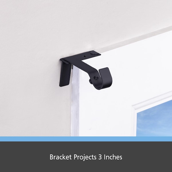 Fast Fit Kenney Fast Fit Matte Black Curtain Rod Bracket 5/8 in. L - KN76008