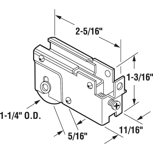 Prime-Line 1-1/4 in. Steel Ball Bearing Sliding Door Roller Assembly Single Pack - D 1918