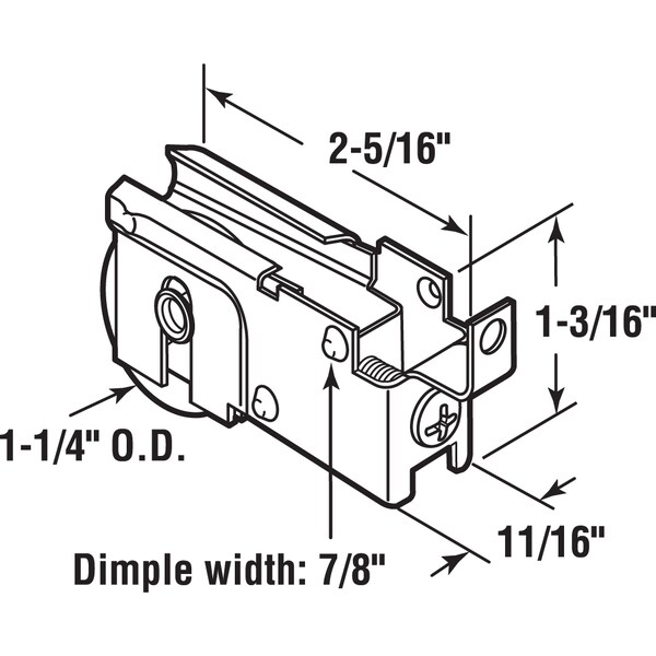 Prime-Line 1-1/4 in. Steel Ball Bearing Sliding Door Nylon Roller Assembly, for North Single Pack - D 1733