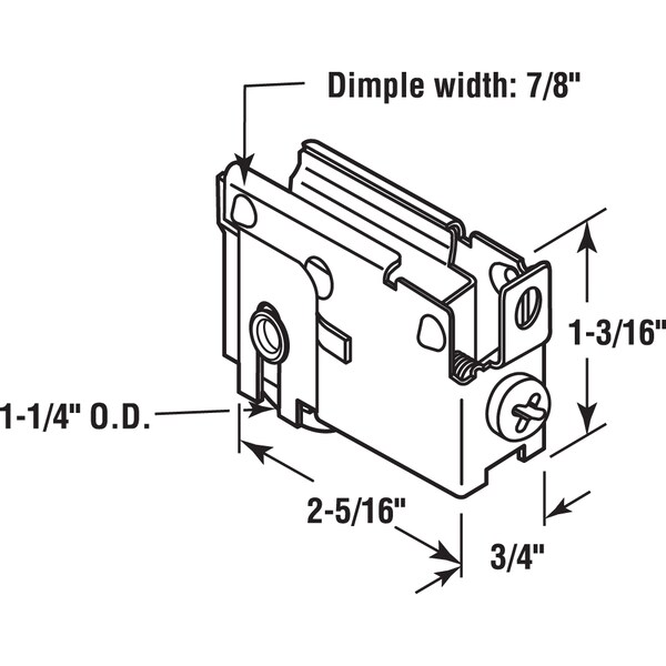 Prime-Line Single 1-1/4 in. Steel Ball Bearing Roller, F-Tab Style, Adjustable Single Pack - D 1811