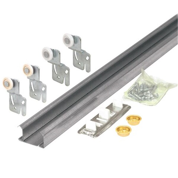 Keen 161791 Galvanized Steel Top By-pass Door Hardware Set Metallic - KE2515970