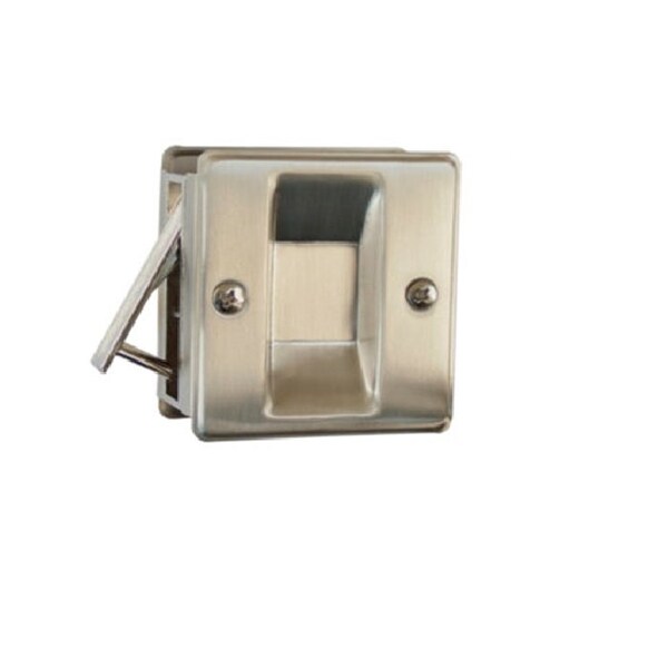 Orca Hardware Passage Pocket Door Lock, US15 Satin Nickel Finish - TH-SQPK-S-15