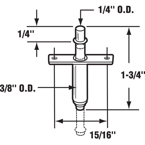Prime-Line Prime-Line 3/8 in. D X 1-3/4 in. L Mill Silver Steel Pivot 2 pc - 16471