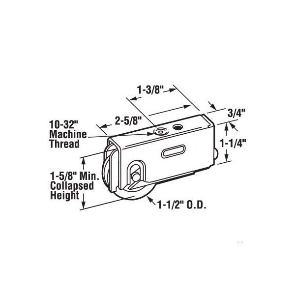 Prime-Line 1-1/2 in. Stainless Steel, Plain Back, Ball Bearing Roller Assembly (Single Pack) - D 1903