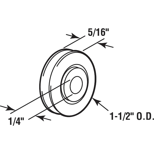 Prime-Line Prime-Line 1-1/2 in. D X 0.31 in. L Steel Roller Assembly 2 pk - 13126