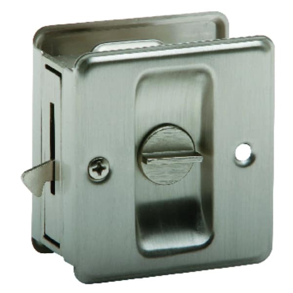 Schlage Schlage 1.75 in. D Satin Nickel Silver Solid Brass Pocket Door Privacy Lock 1 pc - SC991B-619