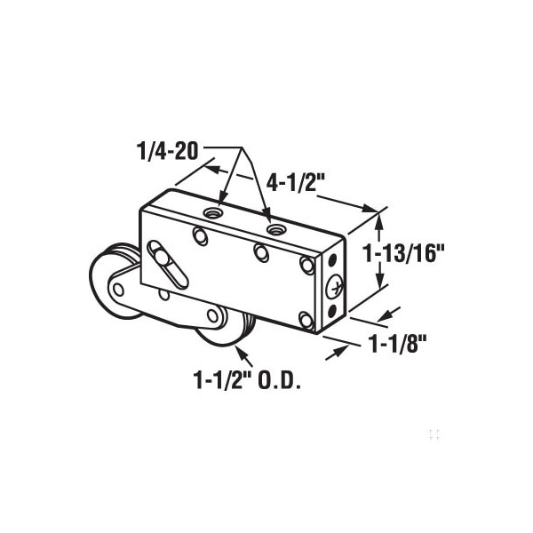 Prime-Line 1-1/2 in. Steel Ball Bearing Sliding Door Tandem Roller Assembly (Single Pack) - D 1586