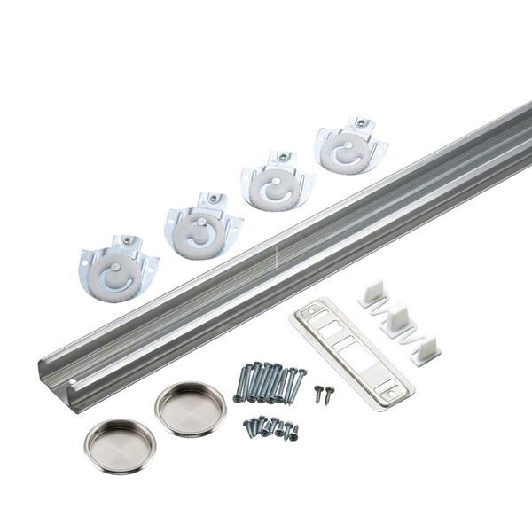 Richelieu 72 in 1820 mm Bypass Door Hardware Kit, Zinc and Brass - 14672BC