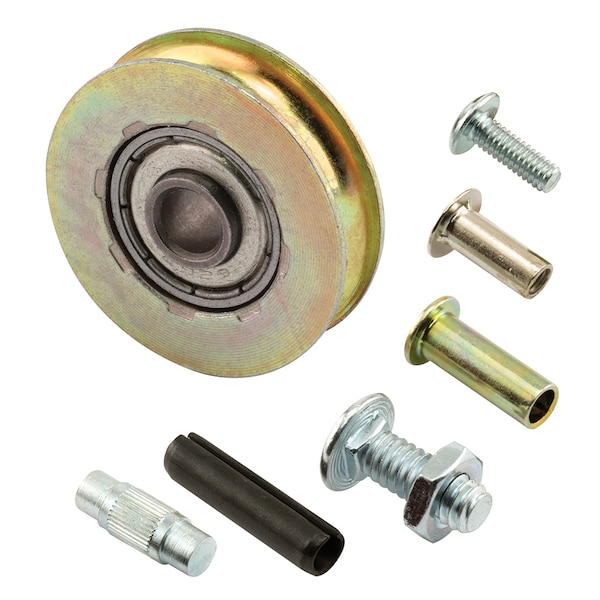 Prime-Line Steel Patio Sliding Door Roller Kit, 1-1/4 in. Concave Roller, Yellow Zinc 2 Pack - D 1796