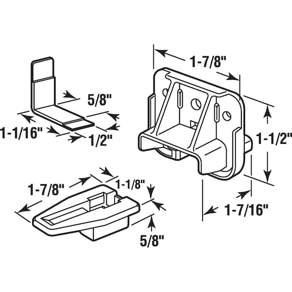 Prime-Line Prime-Line 1-3/16 in. L Plastic Center Guide Drawer Track Guide And Glide 1 pk - 223887