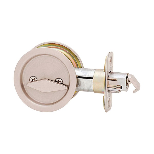 Kwikset Kwikset Satin Nickel Metal Indoor Round Bed/Bath Pocket Door Lock - 93350-024