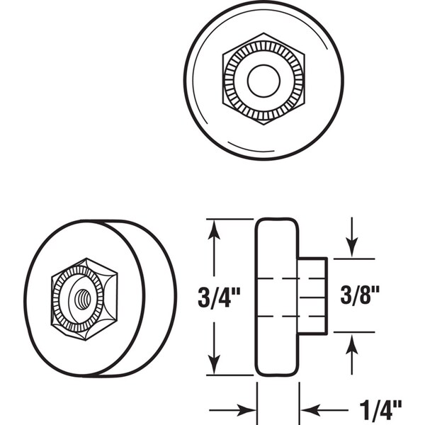 Prime-Line Prime-Line 3/4 in. D White Plastic/Steel Tub Enclosure Roller 4 pk - 1901-B