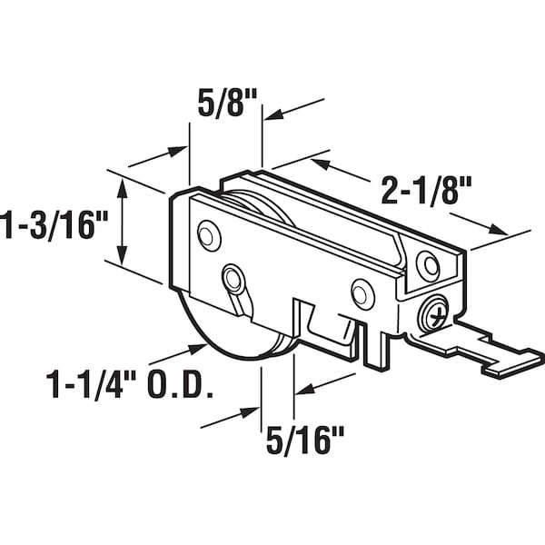 Prime-Line 1-1/4 in. for International Plastic Ball Bearing Sliding Door Roller Assembly Single Pack - D 1720