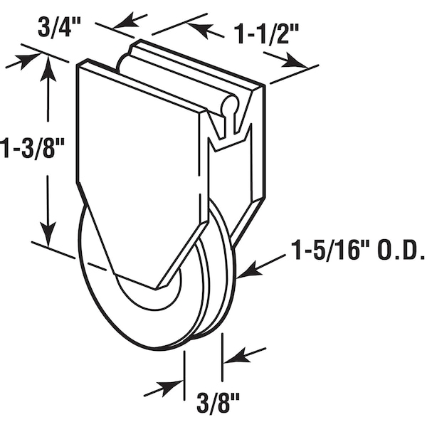 Prime-Line Prime-Line 1-5/16 in. D X 0.38 in. L Nylon Roller Assembly 1 pk - 13180