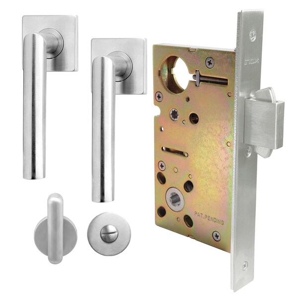 Inox 9540 Sliding Door Privacy 205 Frankfurt 2-1/2" Backset 32D LH - XGS205-PD9540A-32D-LH