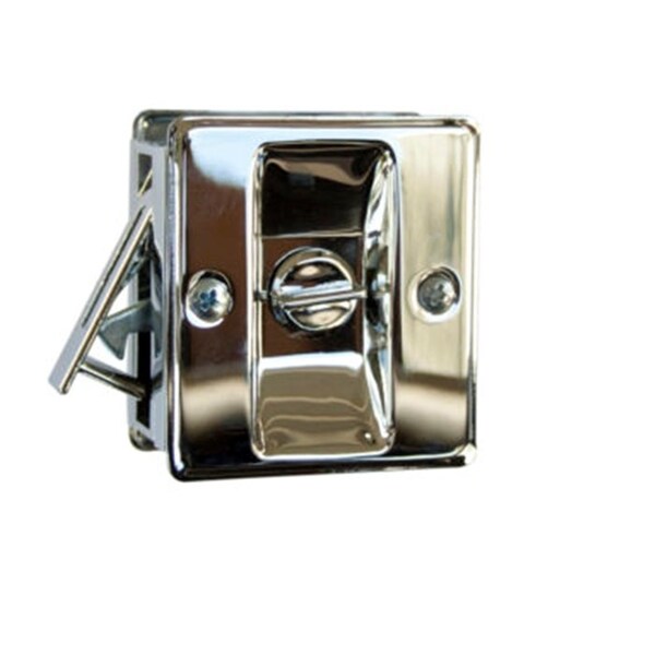 Orca Hardware Privacy Pocket Door Lock, US26 Polished Chrome Finish - TH-SQPK-V-26