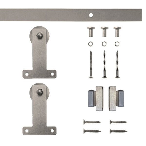 Quiet Glide Soft Close 48" Satin Nickel Front Mini Single Barn Door Hardware - NT.1310.04.SN-48-SC
