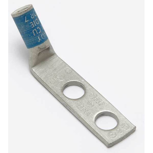 Burndy Two Hole Lug Compression Connector, 6 AWG, Length: 2.04 in - YA6CL2TC1445