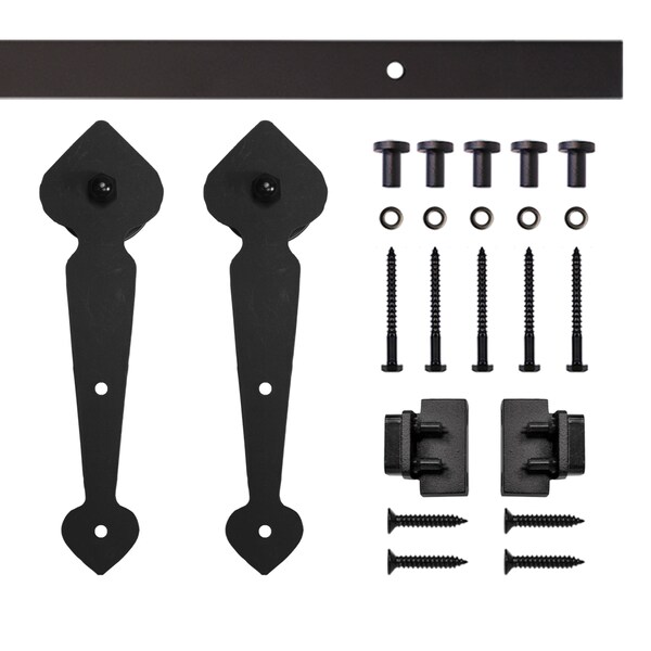 Quiet Glide Soft Close 72" Black Spade Mini Single Barn Door Hardware - NT.1310.10.08-72-SC