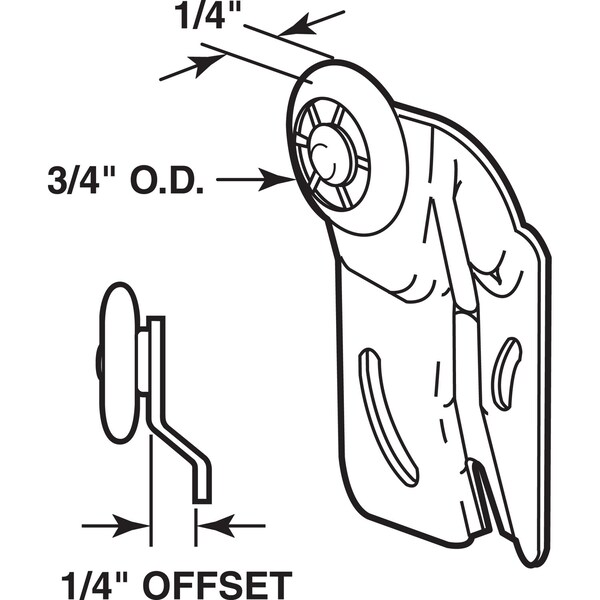 Prime-Line Prime-Line 3/4 in. D X 1/4 in. L Mill Nylon/Steel Roller Assembly 2 pk - 16224-F