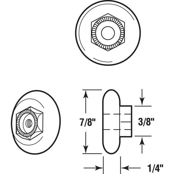 Prime-Line Prime-Line 7/8 in. D X 0.38 in. L Plastic/Steel Shower Door Roller 2 pk - 1901