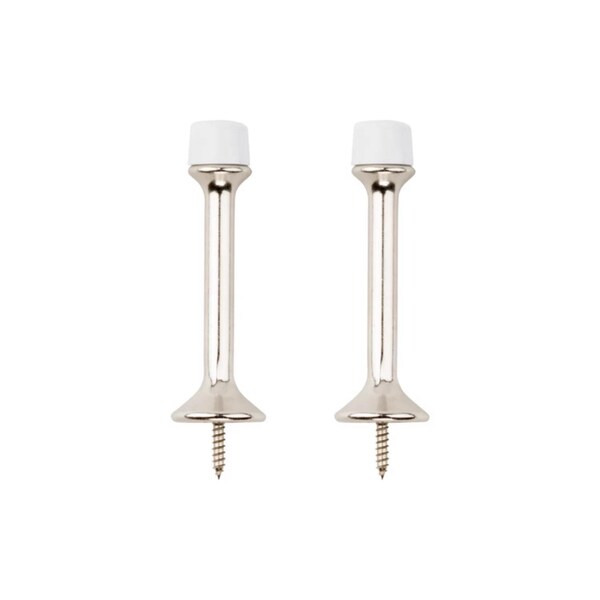 National Hardware National Hardware 3 in. L Zinc Satin Nickel Silver Rigid Door Stop Mounts to wall 1 in. - N325-464