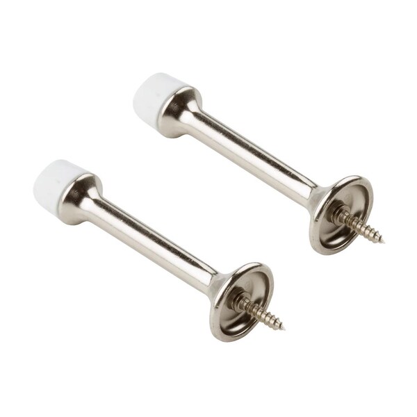National Hardware National Hardware 3 in. L Zinc Satin Nickel Silver Rigid Door Stop Mounts to wall 1 in. - N325-464