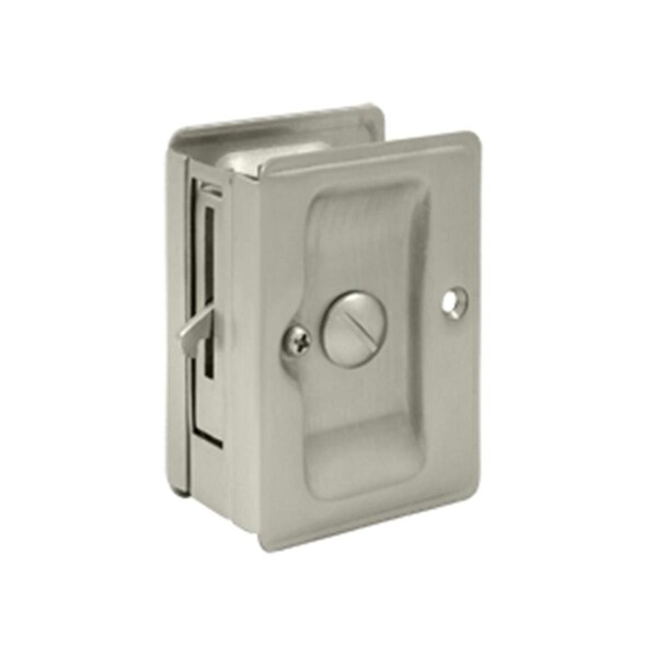 Dendesigns 3.25 x 2.25 in. Heavy Duty Adjustable Privacy Pocket Lock, Satin Nickel - Solid - DE2667237