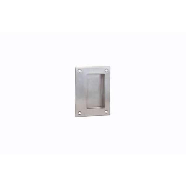 Trimco Flush Pull Holes on Face Trimgard Antimicrobial Satin SS 3-1/2"x4-3/4" - 1115.630TG