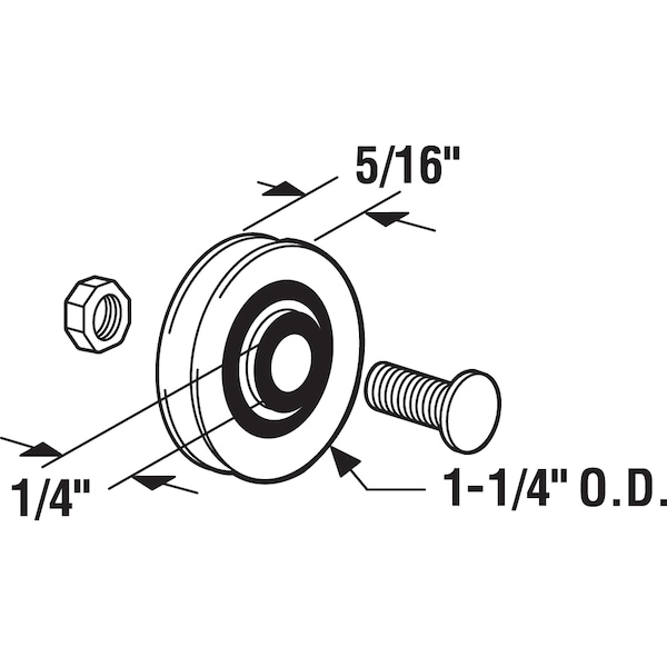 Prime-Line 1-1/4 in. Steel Ball Bearing Rollers 2 Pack - D 1504
