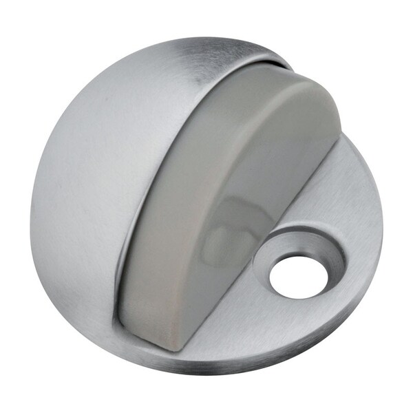 National Hardware National Hardware Solid Brass w/Rubber Bumper Chrome Silver Door Stop Mounts to floor 1.75 in. - N215-830